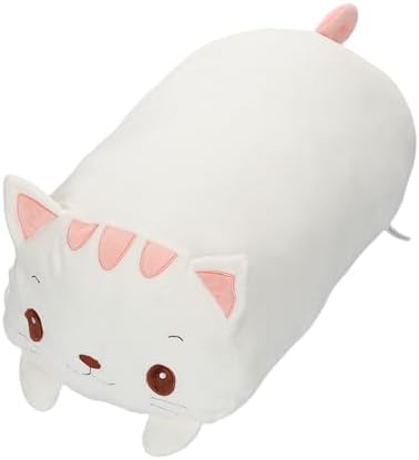 TemBe 236 Inch White Cat Plush Pillow