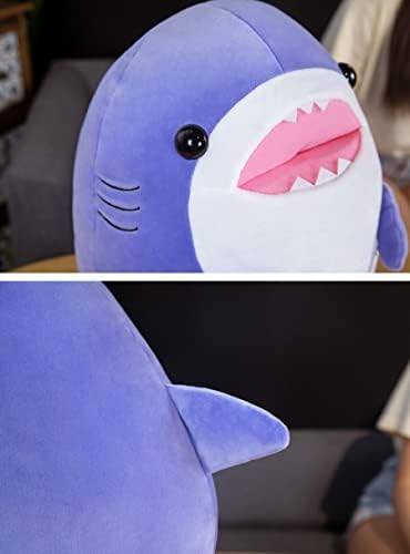 17 Inch Purple Shark Plush Hugging Pillow