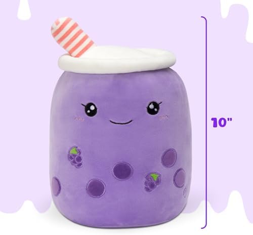 Light Up Purple Boba Pillow Toy