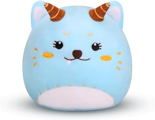 Kids Plush Pillow Blue Cat 10in