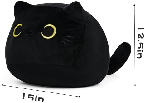 Big Black Cat Plush Pillow