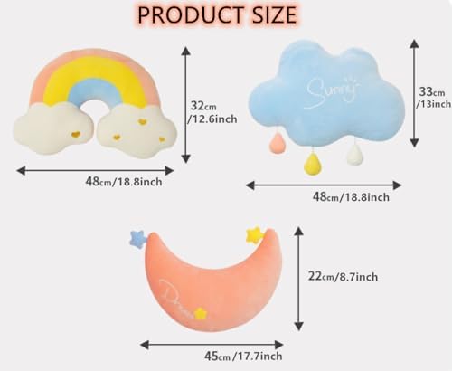 NatureMan Moon Rainbow Cloud Pillow Cushion
