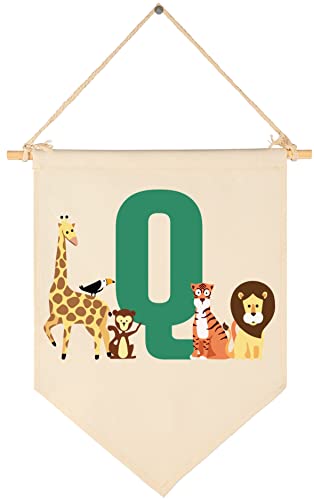 Personalized Woodland Animal Flag for Baby Boy Girl