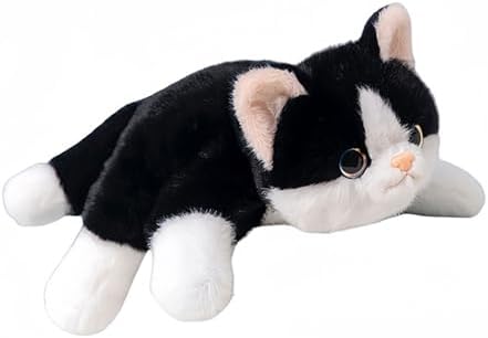 Black and White Cat Weighted Plush Toy