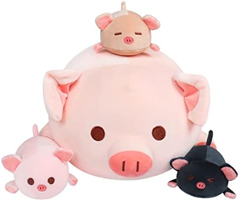 Pig Stuffed Animal Mommy 196 with 3 Plushies