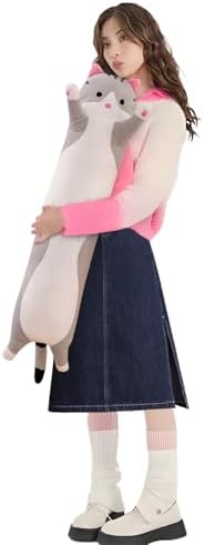 Soft Plush Cat Pillow Toy for Kids and Girlfriend