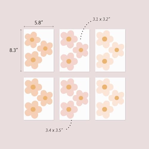 Daisy Blush Pink Boho Wall Stickers for Kids