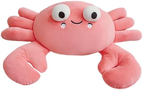 ELAINREN Ultra-Soft Pink Crab Plush Pillow