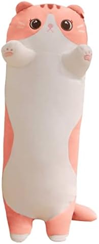 Pink Cat Plush Body Pillow for Kids