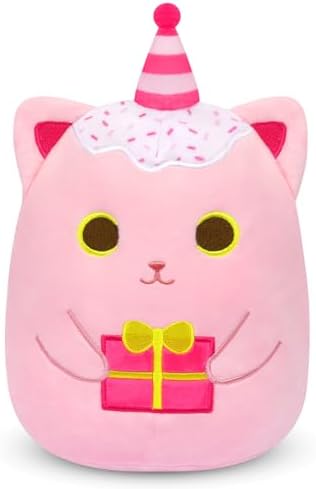 Pink Cat Plush 8 Inch Birthday Pillow Toy