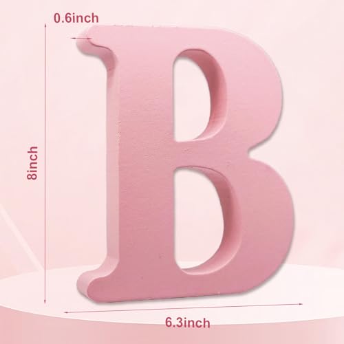 AOCEAN 8 Inch Pink Wood Letters for Wall Decor
