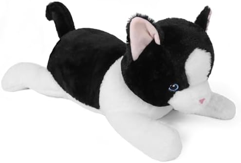 5lbs Black White Cat Weighted Plush Pillow