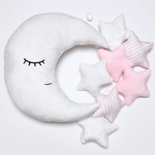 Perfectto Design Kids Moon Pillow with Stars Garland