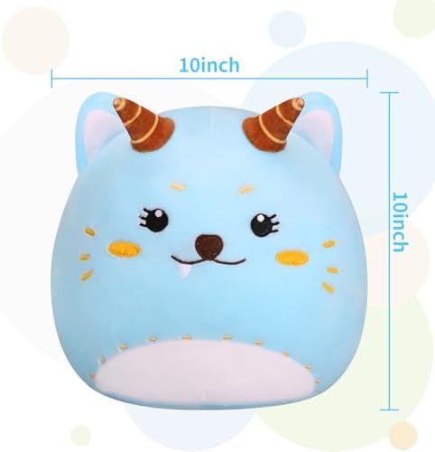 Kids Plush Pillow Blue Cat 10in