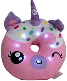 Light Up Pillow for Kids Unicorn Donut Pink