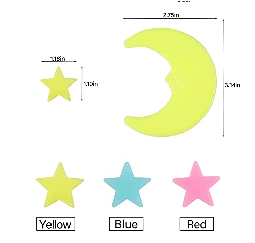 200 Pcs Glow in the Dark Stars and Moon Wall Stickers 1