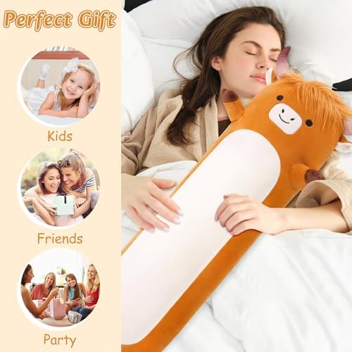 Large Highland Cow Plush Pillow
