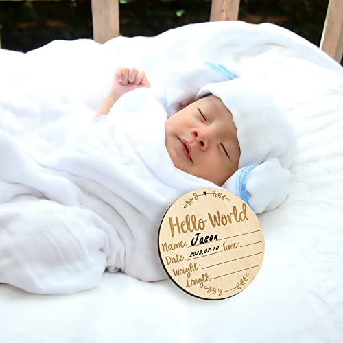 Baby Announcement Sign with Handprint and Footprint Space