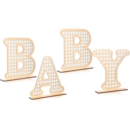 Wooden Rattan Baby Letters Marquee Decor