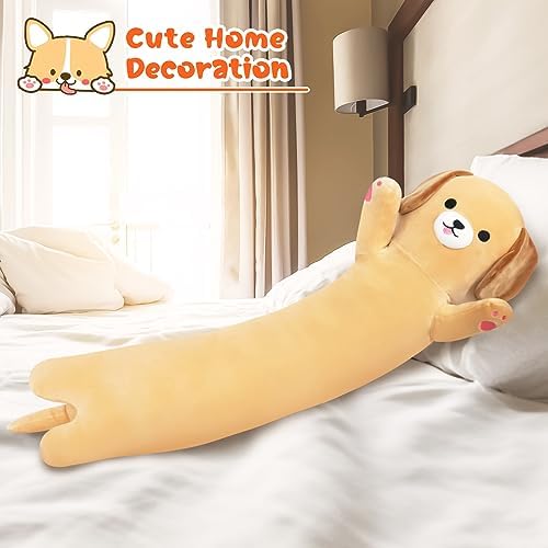 Long Dog Plush Hugging Pillow for Kids and Adults