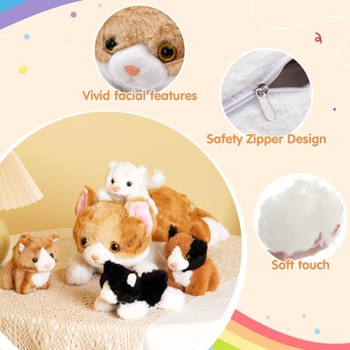 WeWill 15 Inch Cat Family Plush Set