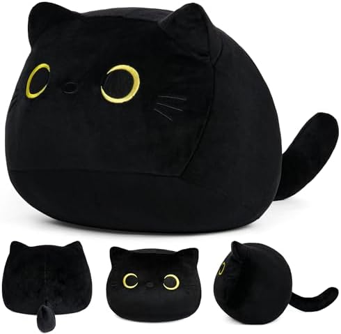Big Black Cat Plush Pillow