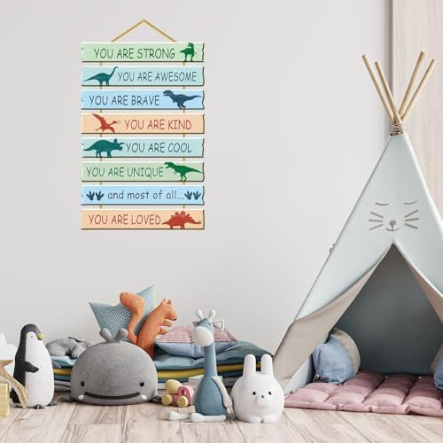 Dinosaur Room Decor Wall Plaque for Boys