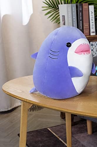 17 Inch Purple Shark Plush Hugging Pillow