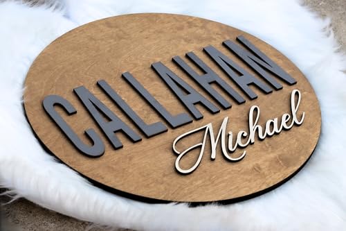 Custom Round Nursery Name Sign 1