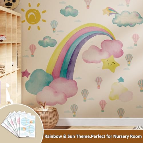 vibrant rainbow wall decal for baby nursery