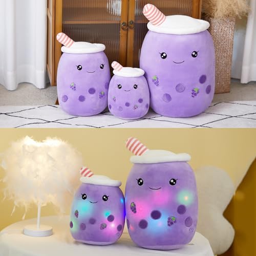 Light Up Purple Boba Pillow Toy