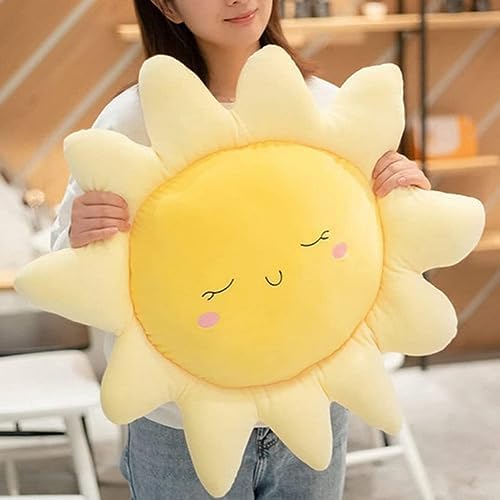 OUKEYI Soft Plush Sun Shape Pillow Yellow 177in