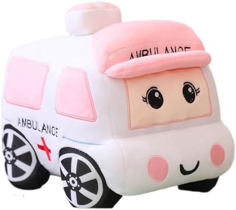 3D Cartoon Ambulance Plush Pillow Toy