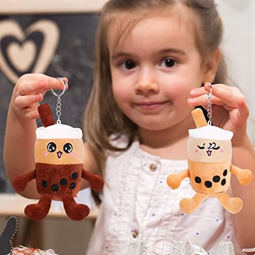 Zhanmai 12 Pack 5 Inch Bubble Tea Plush Pillow Keychain