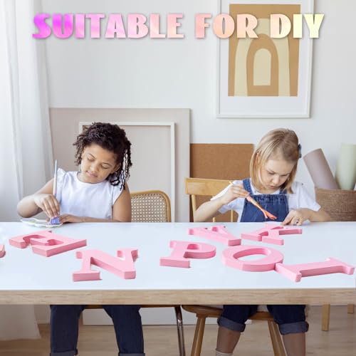 AOCEAN 8 Inch Pink Wood Letters for Wall Decor