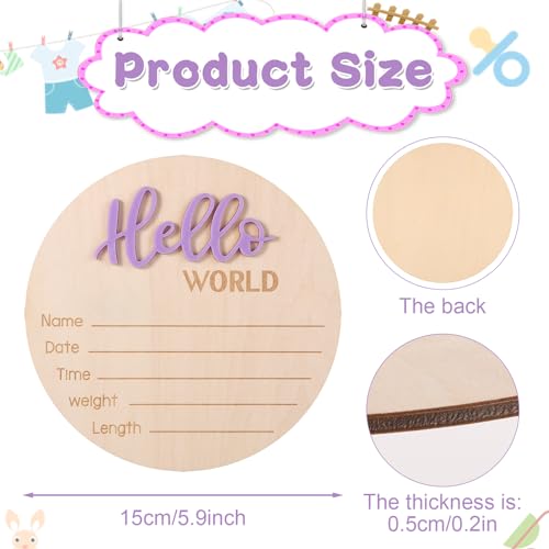 Newborn Hello World Wooden Sign