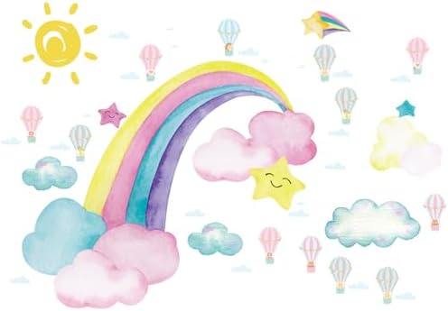vibrant rainbow wall decal for baby nursery