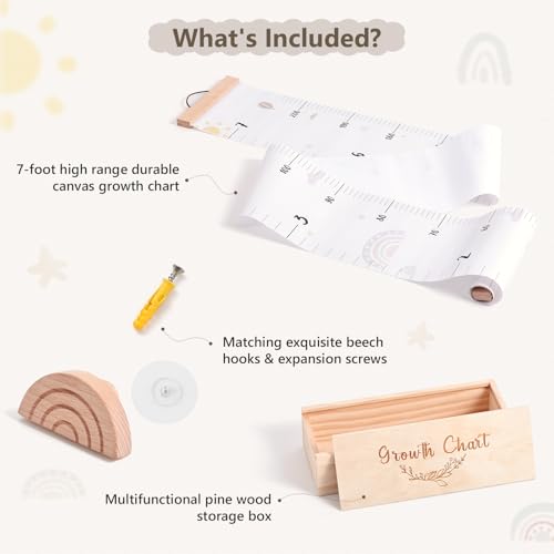 Growth Chart for Wall with Keepsake Box and Hook