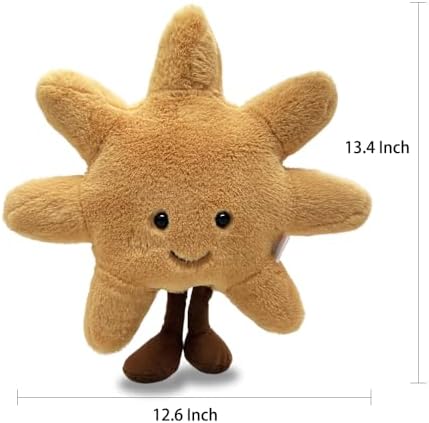 Plush Sun Throw Pillow - 14 Inch Cuddleable Stuffed Animal