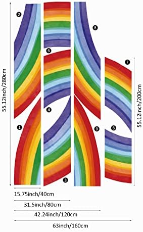 Fabric Rainbow Wall Decals for Kids Room