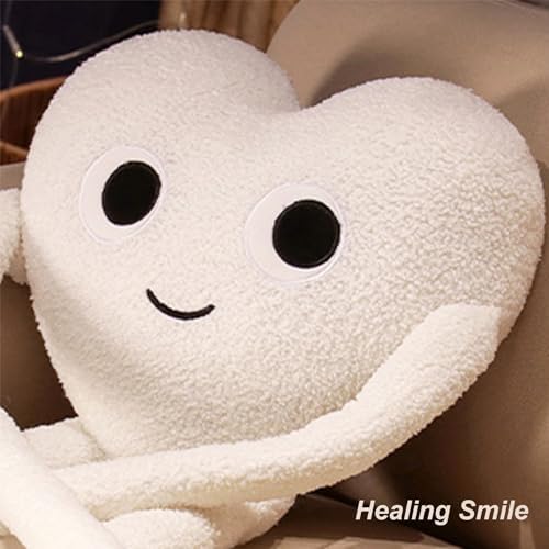 White Heart Plush Pillow 3937in