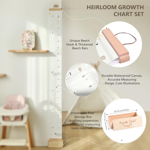 Growth Chart for Wall with Keepsake Box and Hook
