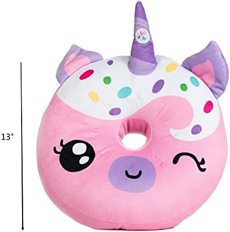 Light Up Pillow for Kids Unicorn Donut Pink