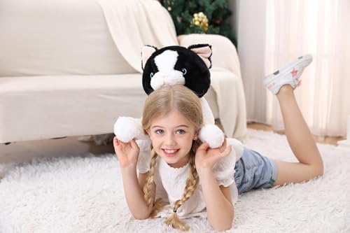 5lbs Black White Cat Weighted Plush Pillow