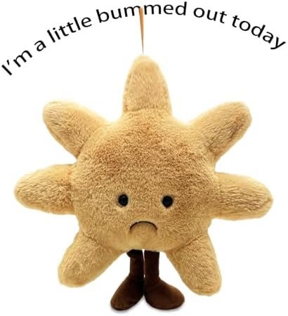 Plush Sun Throw Pillow - 14 Inch Cuddleable Stuffed Animal
