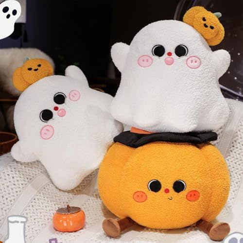 Halloween Pumpkin Ghost Throw Pillow