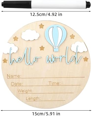 Wooden Baby Welcome Sign with Hello World