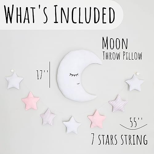 Perfectto Design Kids Moon Pillow with Stars Garland