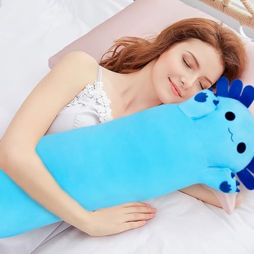 Chubbyjoy Long Axolotl Plush Pillow Blue