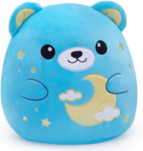 Soft 12 Inch Blue Bear Plush Pillow